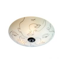 Markslojd - messy family Flush Applique murale en verre 43 cm Blanc, Noir