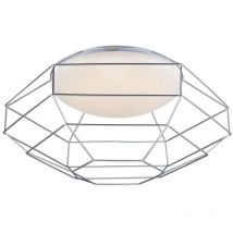 Markslojd NEST - Lámpara colgante de techo LED Cage Flush Blanco