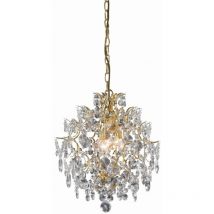 Markslojd ROSENDAL - Lámpara colgante de techo con 3 luces de cristal Dorado, E14