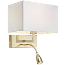 Markslojd - savoy - Lámpara de pared interior de 2 luces de latón con luz de lectura, E27