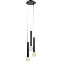 Sencillo Cluster Drop Sospensione Rotonda 3 Luci Nero - Markslojd