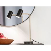 Schreibtischlampe MARLEY in Messing / Schwarz matt, Spot schwenkbar, Höhe 45cm