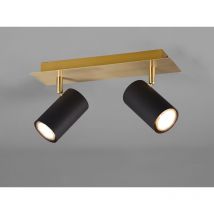 Deckenstrahler MARLEY Schwarz Gold 2-flammig, Breite 30cm