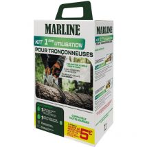 Marline - Kit 1ere utilisation tronçonneuse 2 Temps - Mélange sans benzène + huile de chaîne + accessoires