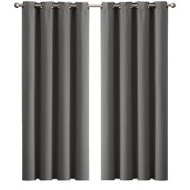 Marlow - 2xBlockout Curtains Panels 3 LayersEyelet Room Darkening 117x183cmCharcoal
