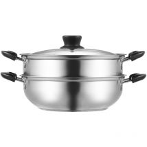 Marmite à vapeur Mophorn de 11 pouces avec marmite de 3 litres et cuiseur vapeur pour légumes, batterie de cuisine en acier inoxydable 304 de qualité