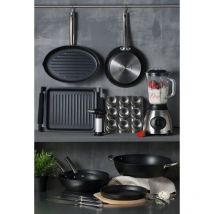 ‎ Masterpro - Marmite Ø20x14cm 4L Inox avec Couvercle Foodies BGMP-1505-BK Masterpro