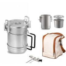 Marmite de Camping Portable en acier inoxydable 304, marmite à vapeur multifonctionnelle de grande capacité avec poignée amovible