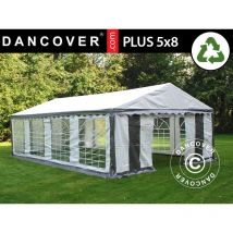 Marquee Party tent Pavilion PLUS 5x8 m PE 700, Grey/White