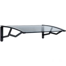 Artplast - Marquesina con placa anti-UV, brazos reforzados en polipropileno, 98,5x49,5x24,5 cm - Negro