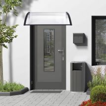 [en.casa] - Marquesina exterior para Puertas Mellerud protección policarbonato / plástico 100 x 100 cm - Transparente y Negro