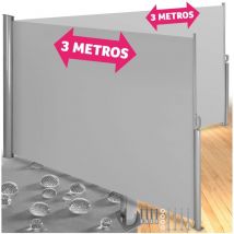 Tectake - Toldo lateral doble extensible de aluminio - toldo lateral para terraza, toldo extensible de jardín con enrollado automático, lona lateral