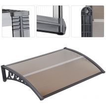 Dyhf - Skecten Marquesina para Puerta, Toldo moderno para puertas de entrada, marquesina para ventanas exteriores con soportes laterales, Marrón