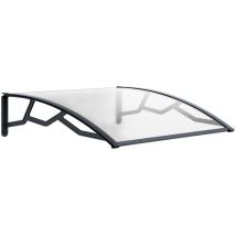 Artplast - Auvent de Porte d'Entrée 100 x 120 cm - Polycarbonate Anti uv Marquise Extérieure Transparent - Protection Intempéries Art Plast