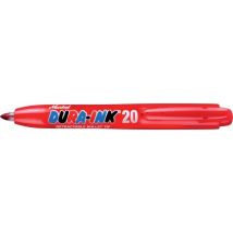 Markal – Marqueur permanent DURA-INK rouge 1,5 mm – Écriture sur métal, carton, plastique, verre – 12 pièces
