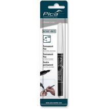 Marqueur permanent PICA – Encre blanche à base d'eau – Pointe ogive moyenne – Résistant à l'eau et aux taches