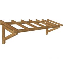 Marquise & Auvent en bois Garage - Robuste -Traitée Marron - 2.98 x 0.94 m