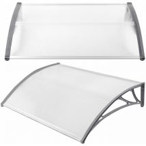 Marquise 120 x 100cm Auvent pour Porte d'entrée Marquise Solaire abri banne entrée anti uv Protection - Gris Naizy