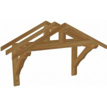 Jardinatoire - Marquise double pentes en bois massif traitée classe 3, fabrication française par