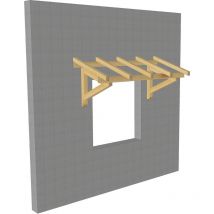 WMU - Marquise en bois pour portes et fenêtres - Robuste - 1.90 x 0.9 m