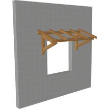 WMU - Marquise en bois pour portes et fenêtres - Robuste -Traitée Marron - 1.90 x 0.9 m