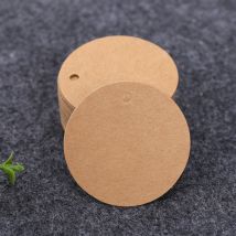 Marron) 100PCS Étiquettes en Papier Kraft Étiquette Cadeaux-Étiquette Ronde 5x5cm Kraft Étiquettes Étiquettes de Mariage avec Ficelle pour Dragees