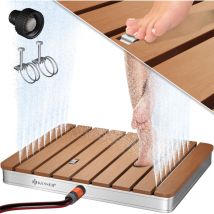 KESSER Douche de jardin Douche de sol Douche extérieure Douche de sauna Douche de camping 70x55 cm Rectangle Hauteur de fontaine réglable jusqu'à 4