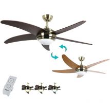 Ventilador de techo - malibu cuero led