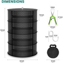 Mars Hydro - Tendedero de hierbas de malla de 4 capas con tijeras de podar Tendedero de hierbas de malla de 4 capas con tijeras