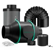 4-Zoll-Inline-Kanalventilator und Kohlefilter-Kombination mit Drehzahlregler Mars Hydro