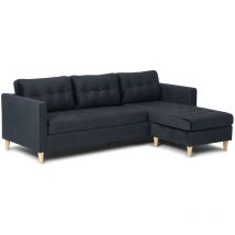 Marino Sofa BA4, Chaiselongue rechts oder links gewendet in Velour schwarz.