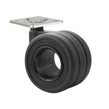 Roue noire Plet. Marsella D-65 S.Freno - marsella - Roulette à plaque sans frein pour meuble