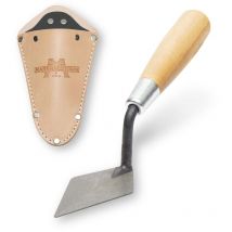 ATH114S 16942 Archeologia-Cazzuola a Punta Rigida in Stile londinese con Fondina-Manico in Legno, Acciaio al Carbonio, 102x51 mm, Argento