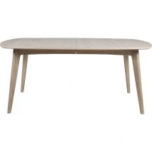 Hellin - Table à manger ovale en bois blanchi 6/8 places L180 - martine