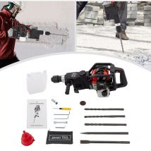 Gojoy - Marteau à essence, 2 brise-béton Stroke 32,7 cc haute performance avec burin pointu, perceuses de démolition, marteau fraiseur pour briques