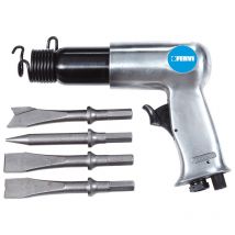 Marteau burineur pneumatique avec 4 ciseau pistolet perforateur Fervi 0059