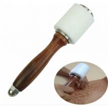Marteau Cuir en Bois, Mœillet Maroquinerie Tête en Nylon Artisanat Outil Leathercraft Carving Hammer Sew Staming diy Tools-Fei Yu