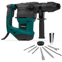 Marteau Perforateur 1800W - 6 Joules, 4 Fonctions - Forets et Burins Inclus Système Anti-Vibration - Vonroc