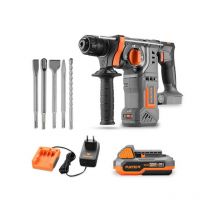 Marteau perforateur sans fil 20V Fuxtec FX-E1RH20 et kit de burinage