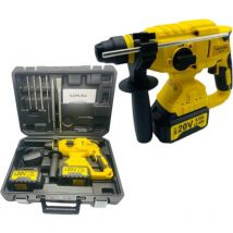 Nemura - Marteau Perforateur sans fil 20V + 2 Batteries 4Ah + Chargeur rapide + Mallette de rangement
