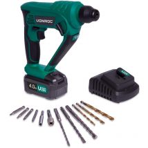 Marteau perforateur sans fil 20V VPower - 1 Batterie 4.0Ah, SDS-plus, forets et embouts de vissage inclus - Vonroc