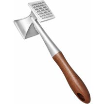 Ersandy - Marteau à Viande, Attendrisseur de Viande Très Résistant, Marteau à Steak avec Manche en Bois et Alliage de Zinc de Qualité Alimentaire,