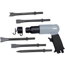 Abac - Martello Scalpellatore Pneumatico G-475 - Valigetta in plastica con accessori (5 scalpelli 175 mm + molla di arresto + mini oliatore +