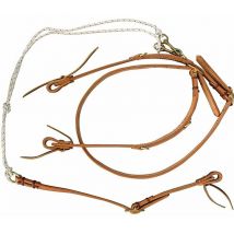 Taglia unica, Cognac Marron clair Naturel: Martingale d'entraînement avec rênes annelées
