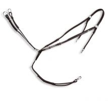 Noir - Martingale pour chevaux en cuir avec rembourrage et boucles en acier
