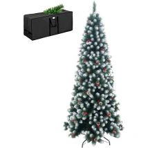 Albero di Natale Effetto Realistico Richiudibile, Apertura Ramo Facile da Montare, Decorazioni Natalizie, Folto Verde Ignifugo, con Borsone pino