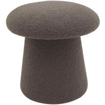 Marvin - Pouf in Tessuto Teddy Morbido mushy Poggiapiedi Sgabello Imbottito di Design Moderno a Fungo per Camera da Letto, Soggiorno Tortora