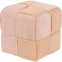 Pouf In Velluto Intrecciato a Coste Poggiapiedi Cube Sgabello per Casa Soggiorno Camera da Letto Salotto Divano Tavolino Quadrato Cubo Poltrona