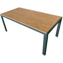 Marvin - Tavolo da Pranzo per Esterni Giardino in Alluminio e Polywood Effetto Legno – Design Moderno e Resistente Antracite / Legno 210cm