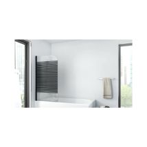 Marwell - Badewannenfaltwand Black Lines 75 X 140 Cm - Matt Schwarz - 1-teilig Faltbar - Badewannenaufsatz - Duschtrennwand - Duschabtrennung Für 